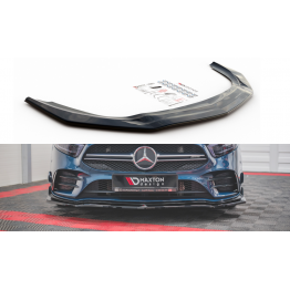 Накладка сплиттер на передний бампер Вар2 на Mercedes A W177 A35 AMG